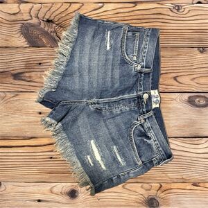 We the Free People Distressed Denim Shorts Sz 29 Fringe Frayed Festival Concert